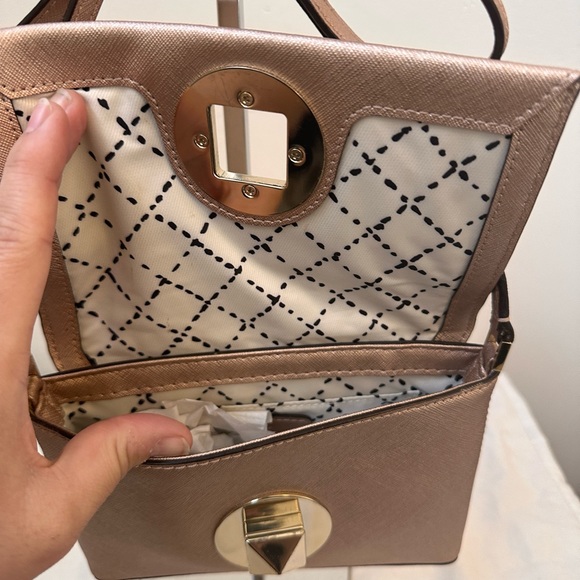 Kate Spade Metallic Leather Twist Lock Crossbody - Picture 4 of 5